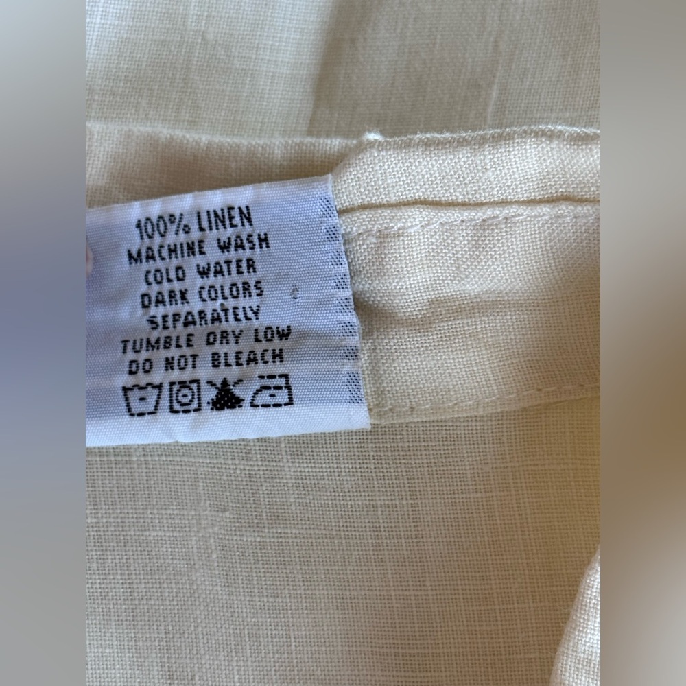 Click Color Me Cotton Beige Cream Linen Pin Tuck Peasant Shirt Dress Size 2XL - Picture 7 of 11